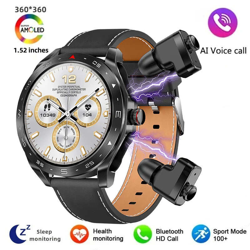Men's super smart watch with 400mAh large battery and stainless steel body sturdy and durable with Bluetooth calling function WSJIT