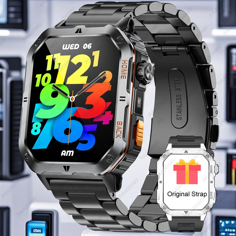 2025 New Smart Watch Men 1000mAh Ultra Large Battery 3ATM Professional Waterproof 2.01" HD Display Outdoor Sports Smartwatch Men WSJIT