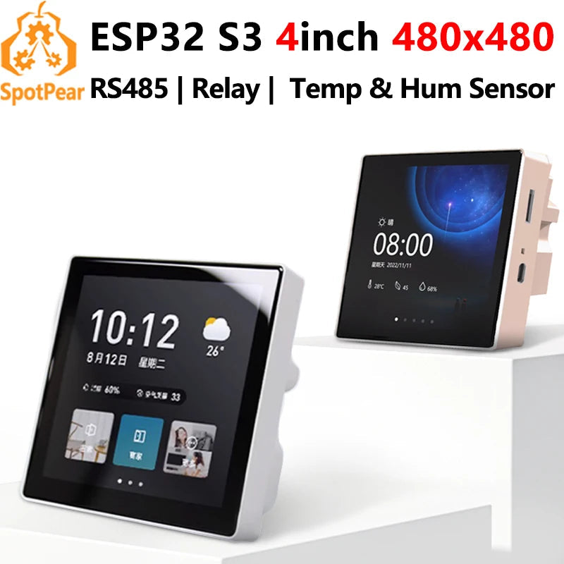 ESP32-S3 Development Board 4 inch LCD TouchScreen Display 480x480 RS485 /SHT20 /Relay For Arduino LVGL 86 TVbox WSJIT