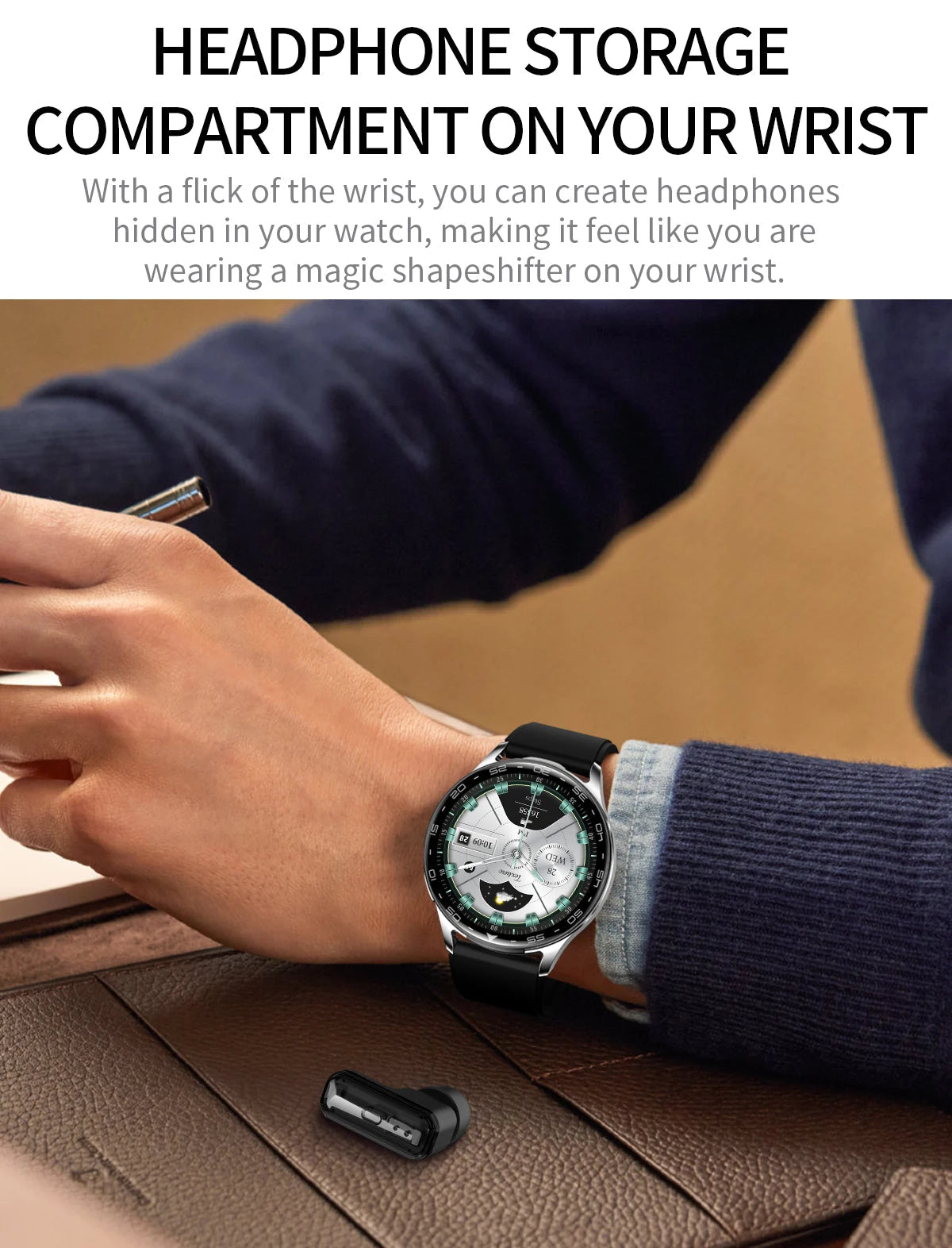 2025 New Smart Watch TWS 2-in-1 Bluetooth Earphones 1.39 inch Full Touch Screen HIFI 9D Sound Quality Sports Health Monitoring WSJIT