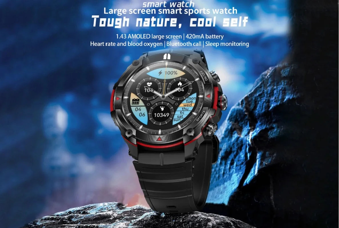 Smart watch 1.43 AMOLED Display 420mAH bluetooth call Military Toughness Waterproof Sport Smartwatch VS Moss Stratos 2 WSJIT