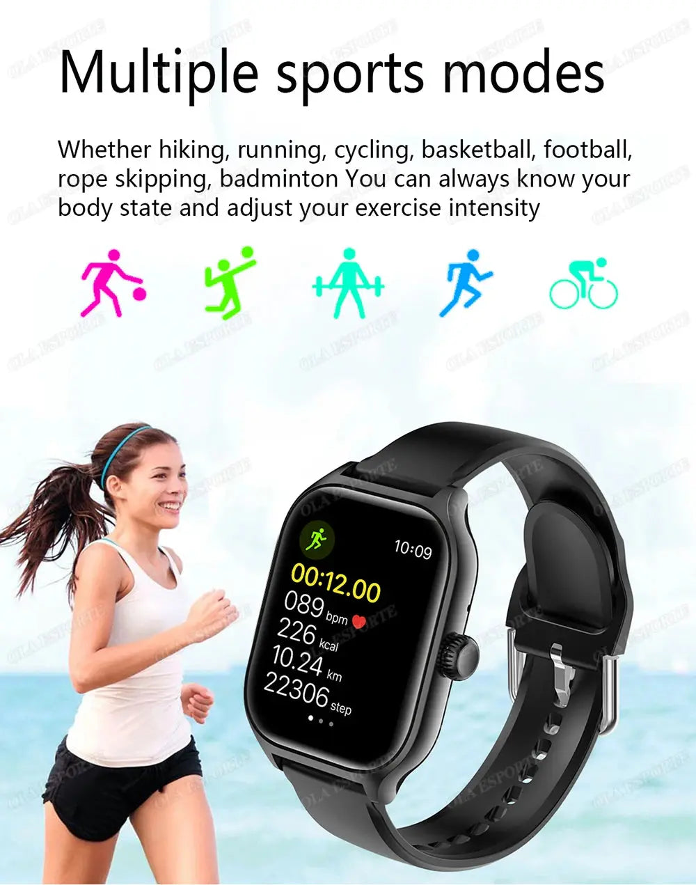 New Smart Watch 2.01 Inch HD Display Answer Make Call Message Preview Sport Modes DIY Dial Weather Forecast For Men Women WSJIT