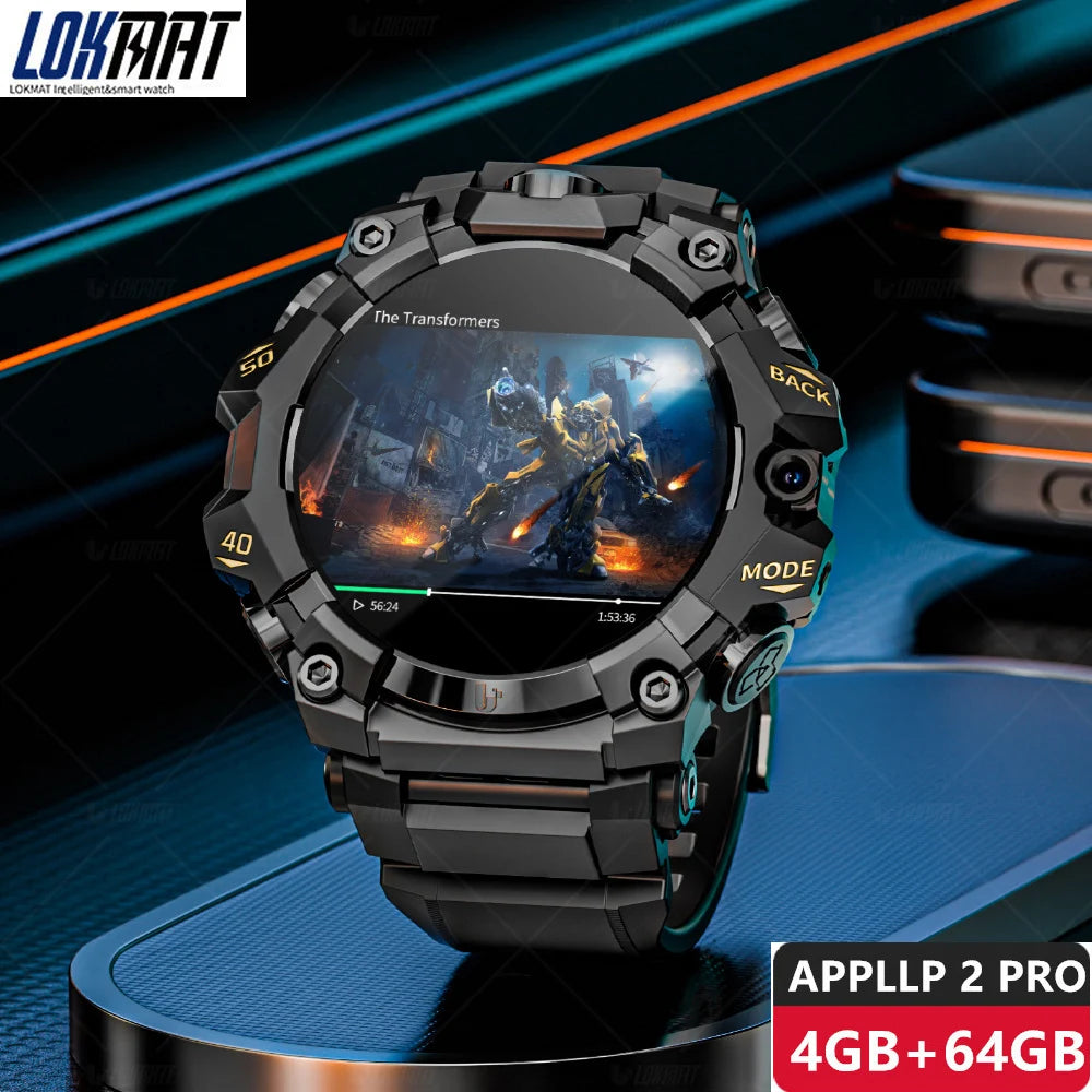 2025 New LOKMAT Sport 4G Android Smartwatches, SIM Card 4GB+64GB HD Dual Camera Video Call GPS NFC Wifi Fitness Phone Watch WSJIT