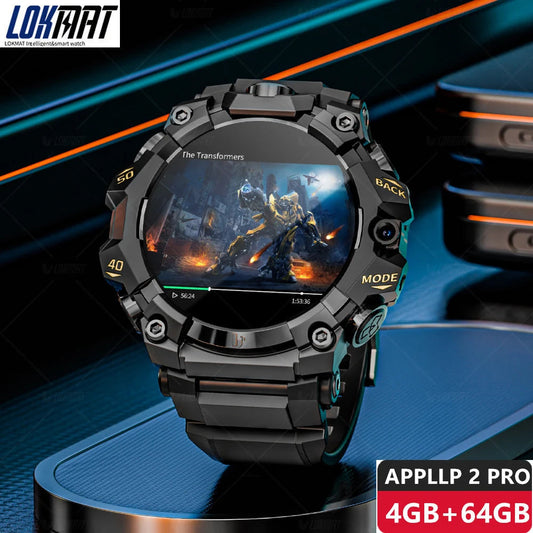 2025 New LOKMAT Sport 4G Android Smartwatches, SIM Card 4GB+64GB HD Dual Camera Video Call GPS NFC Wifi Fitness Phone Watch WSJIT