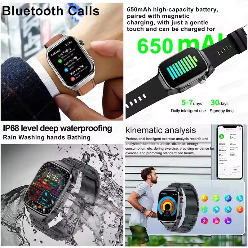 2025New Micro Physical Examination Smart Watch For Men Uric Acid Body Fat Five Organ Health Watches Bluetooth Call SmartBracelet WSJIT