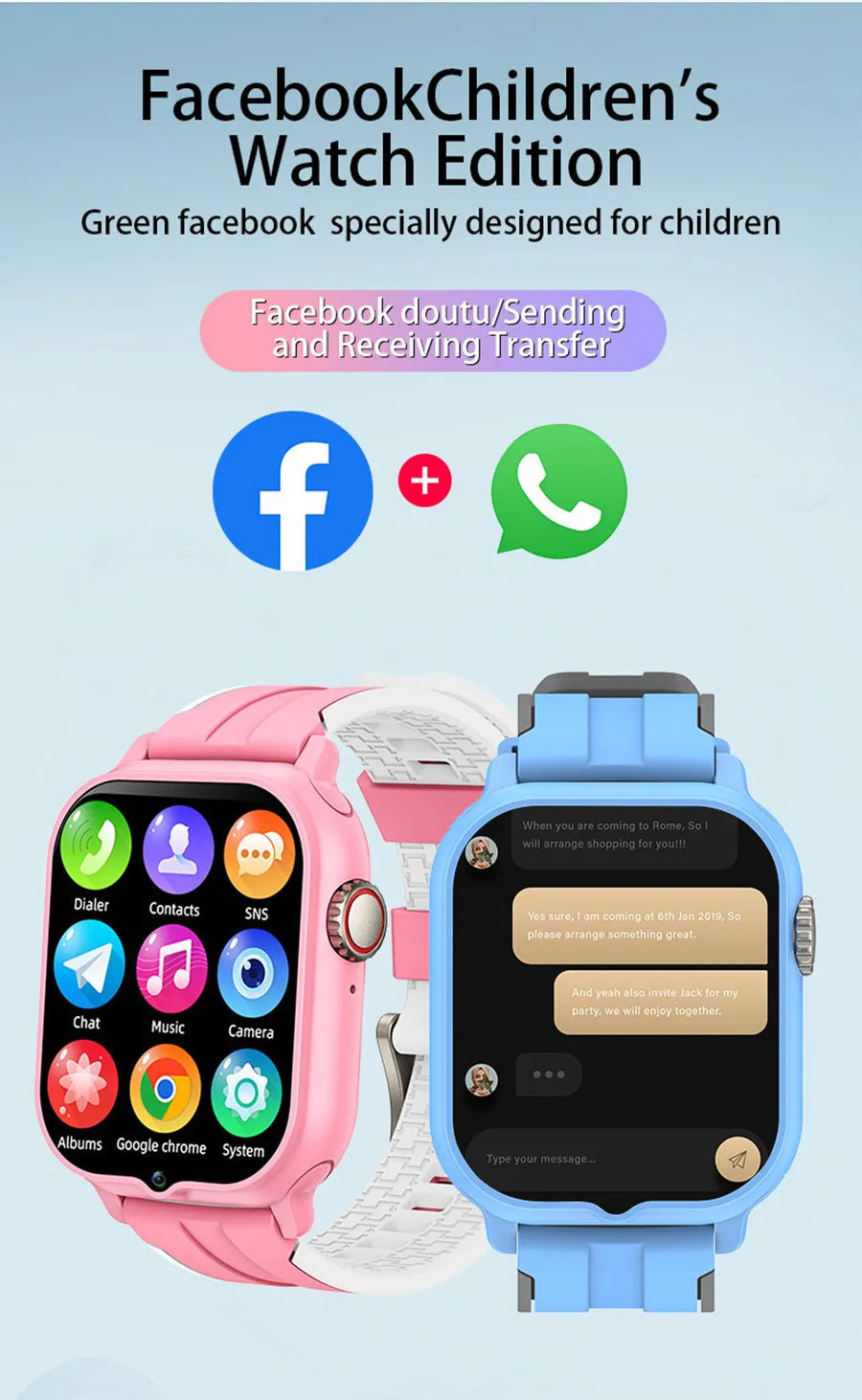 2025 New Smart Watch Android 9.0 Children Phone Watch Sim Card 2+32gb Video Call Wifi Internet GPS Location Tracker Boy Girl SOS WSJIT