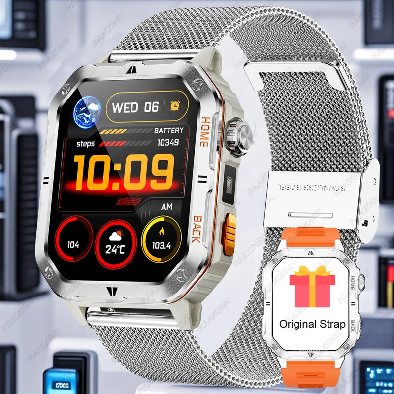 2025 New Smart Watch Men 1000mAh Ultra Large Battery 3ATM Professional Waterproof 2.01" HD Display Outdoor Sports Smartwatch Men WSJIT