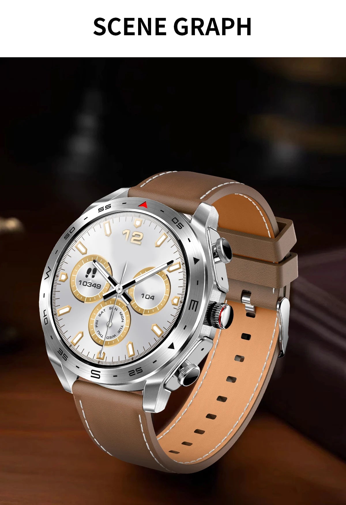 Men's super smart watch with 400mAh large battery and stainless steel body sturdy and durable with Bluetooth calling function WSJIT