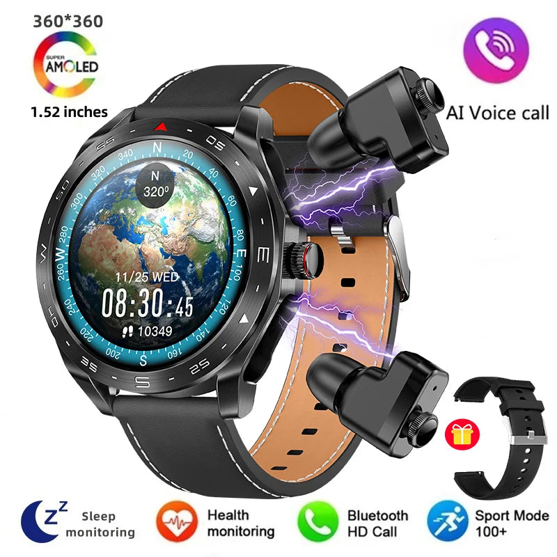 Men's super smart watch with 400mAh large battery and stainless steel body sturdy and durable with Bluetooth calling function WSJIT