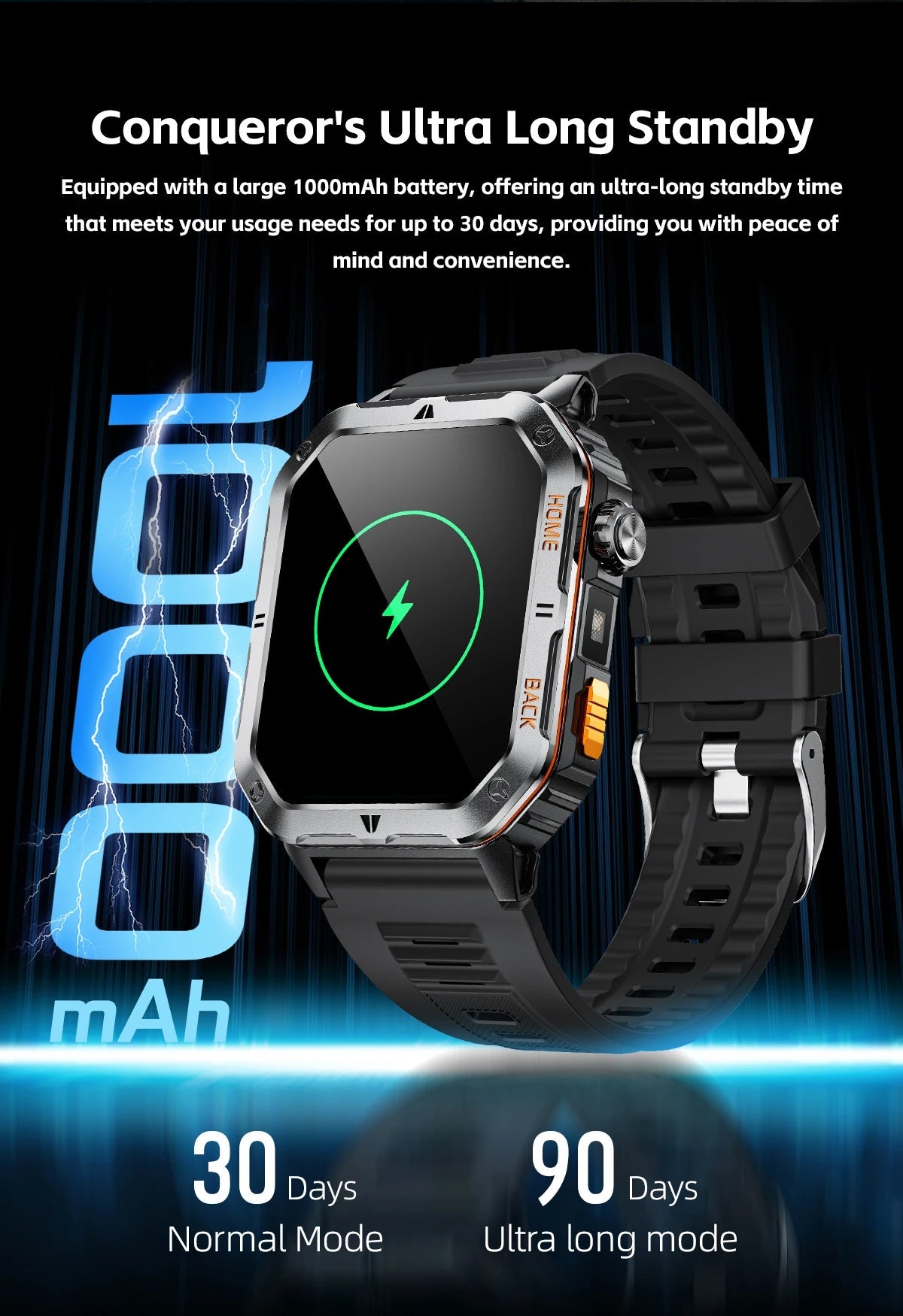 2025 New Smart Watch Men 1000mAh Ultra Large Battery 3ATM Professional Waterproof 2.01" HD Display Outdoor Sports Smartwatch Men WSJIT
