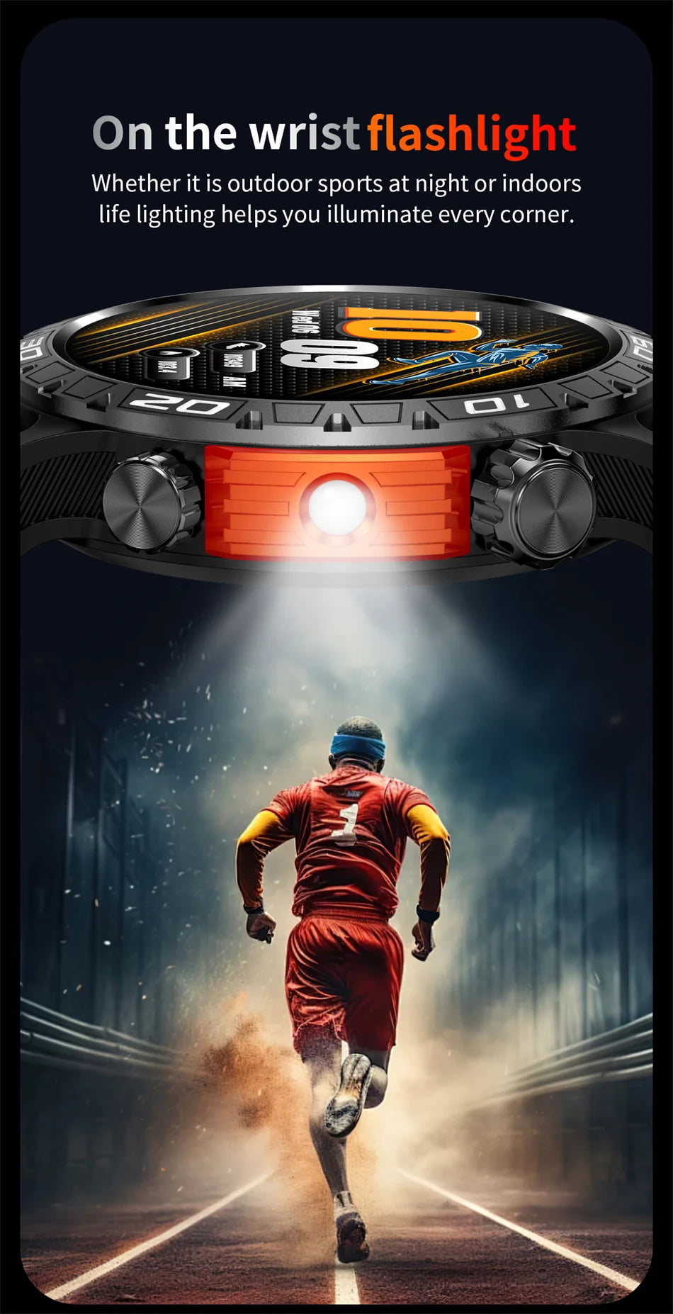 Smart Watch Men With LED Lighting Compass Sports Fitness Tracker Watch IP68 Waterproof Bluetooth Talk SmartWatch For Android IOS WSJIT