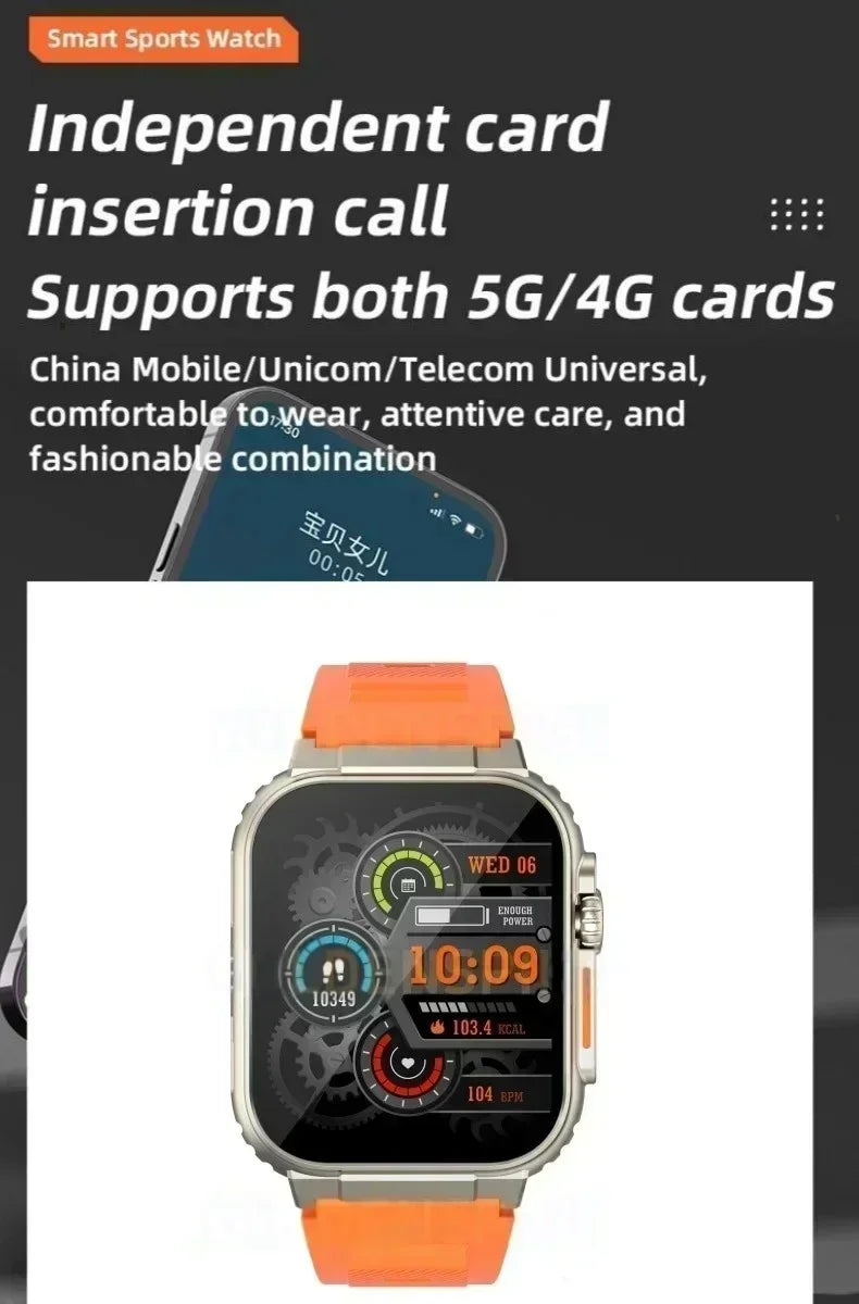 Original 4G Smartwatch CDS9 S9 S10 Ultra Rotary Camera GPS WIFI Heart Rate Tracker 256GB Storage Download Apps Sport Smart Watch WSJIT