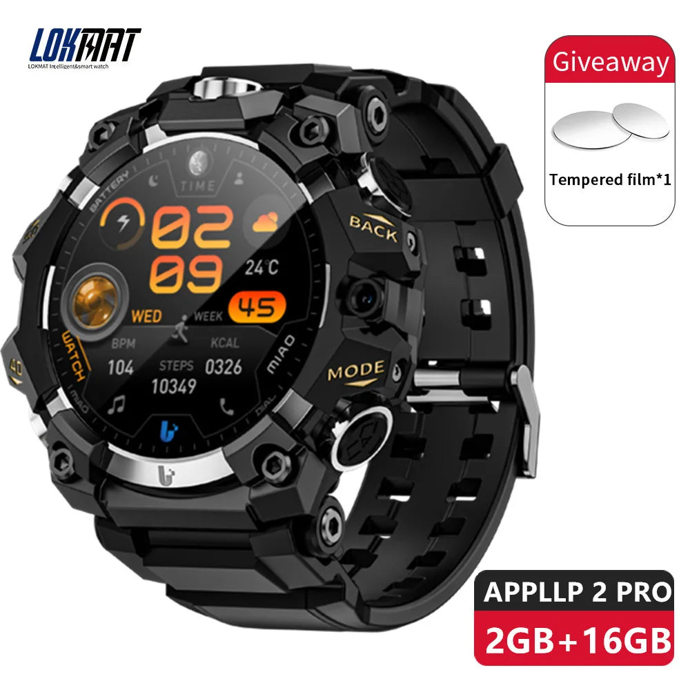 2025 New LOKMAT Sport 4G Android Smartwatches, SIM Card 4GB+64GB HD Dual Camera Video Call GPS NFC Wifi Fitness Phone Watch WSJIT