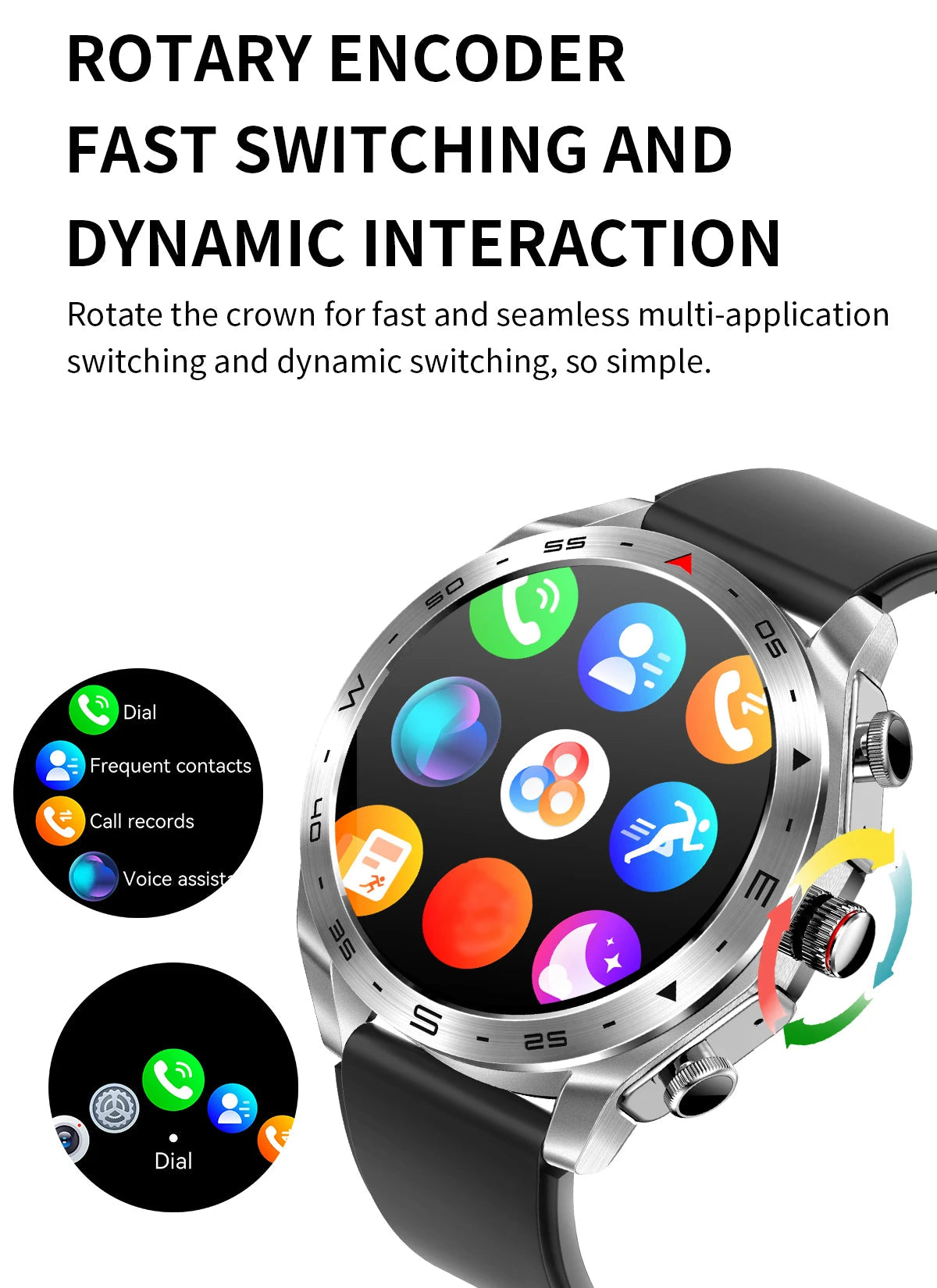 Men's super smart watch with 400mAh large battery and stainless steel body sturdy and durable with Bluetooth calling function WSJIT