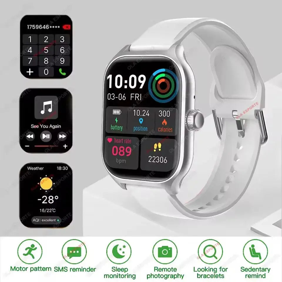 New Smart Watch 2.01 Inch HD Display Answer Make Call Message Preview Sport Modes DIY Dial Weather Forecast For Men Women WSJIT