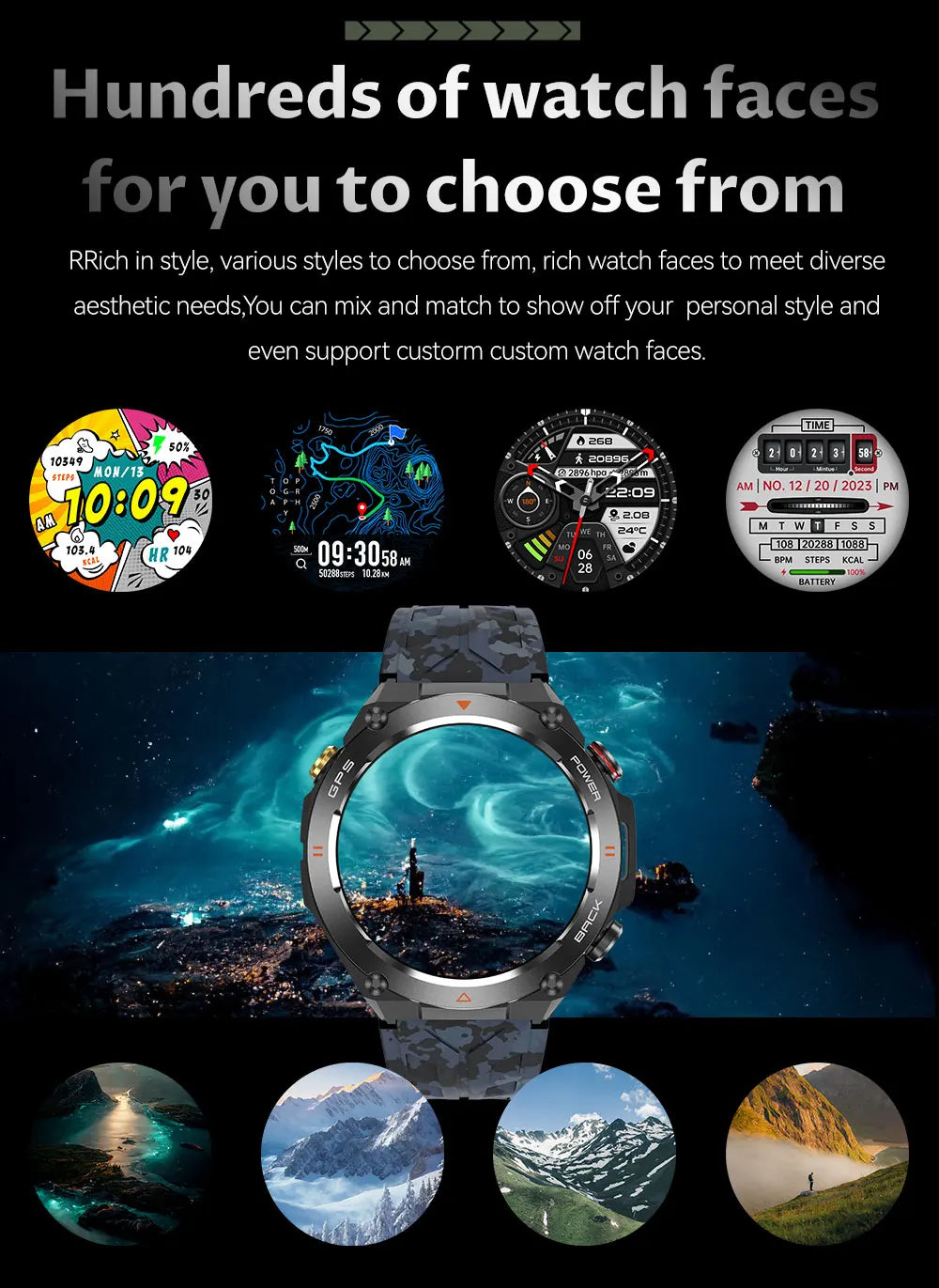 2025 New GPS Smart Watch 1.45" Ultra HD Display Built-in GPS & Compass Make/Receive Phone Calls Smart Bracelet 650mAh Battery WSJIT