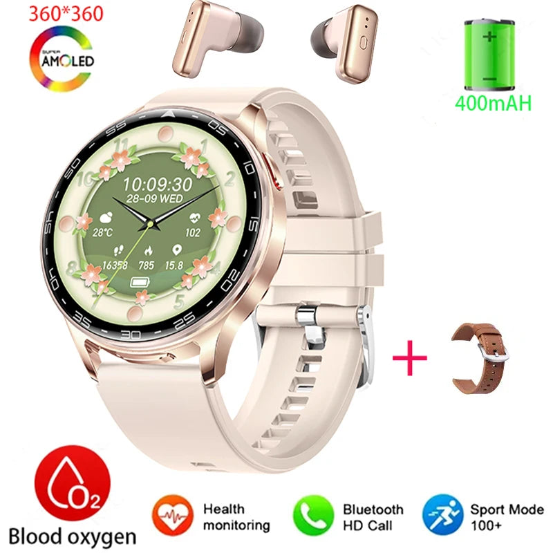 2025 New Smart Watch TWS 2-in-1 Bluetooth Earphones 1.39 inch Full Touch Screen HIFI 9D Sound Quality Sports Health Monitoring WSJIT