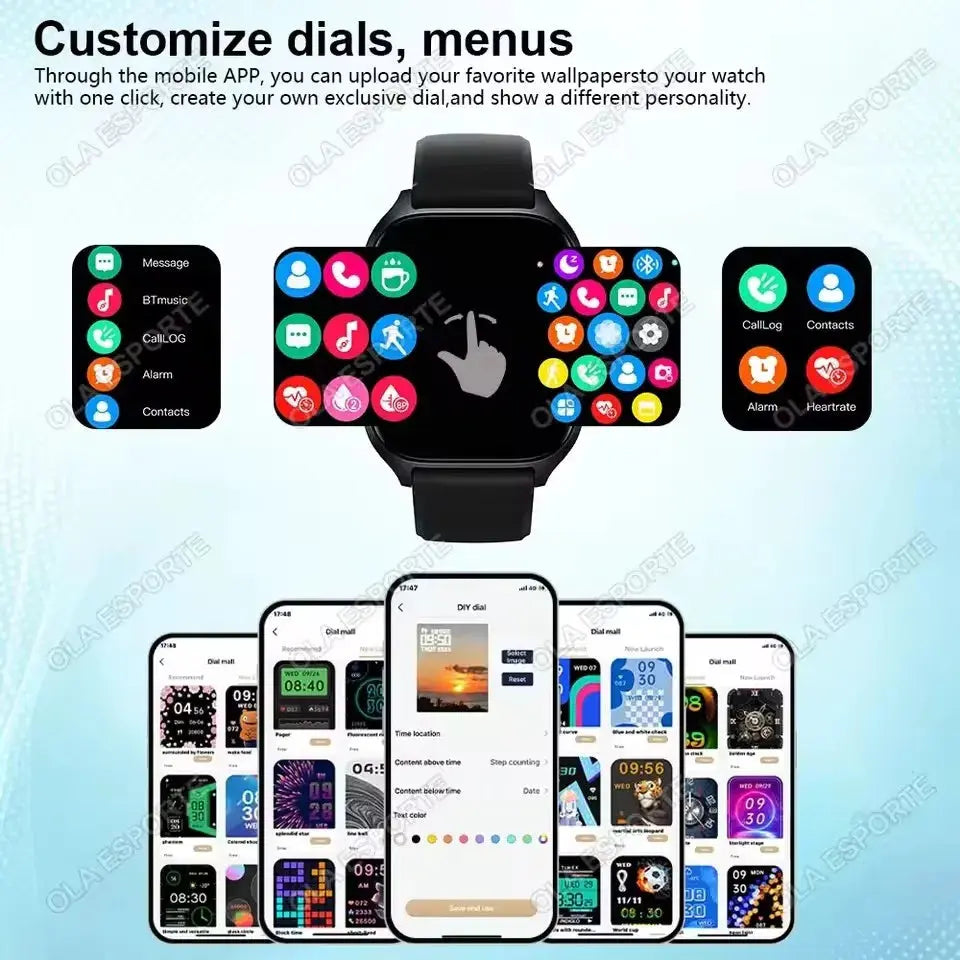 New Smart Watch 2.01 Inch HD Display Answer Make Call Message Preview Sport Modes DIY Dial Weather Forecast For Men Women WSJIT