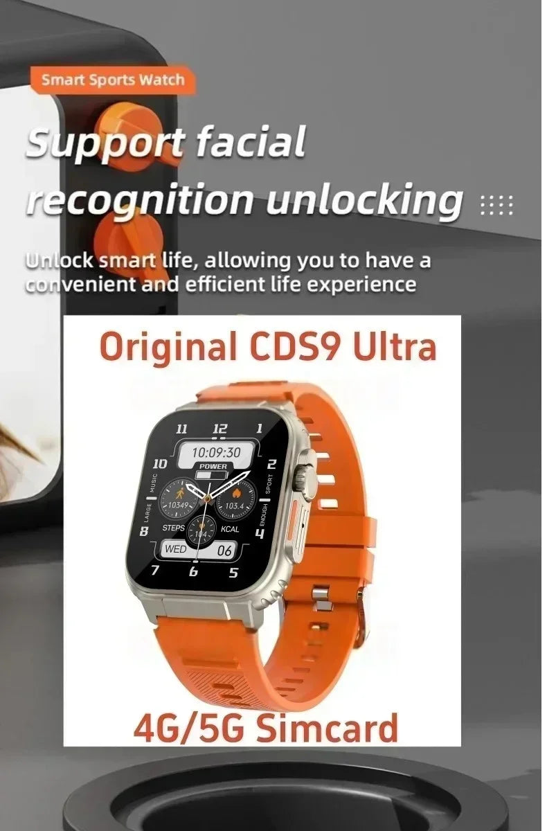 Original 4G Smartwatch CDS9 S9 S10 Ultra Rotary Camera GPS WIFI Heart Rate Tracker 256GB Storage Download Apps Sport Smart Watch WSJIT