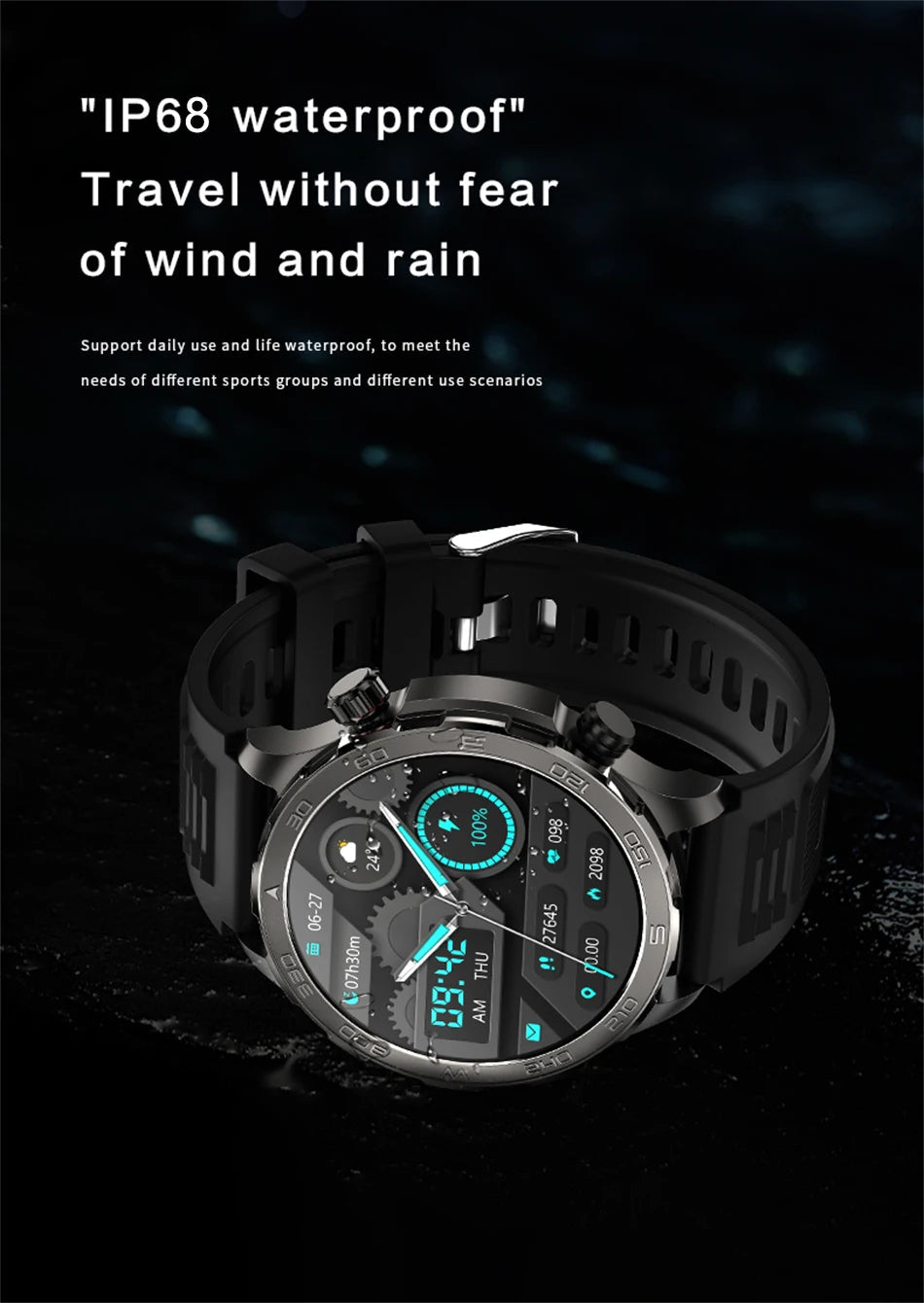 2025 New Bluetooth Call Smart Watch Men For Huawei AMOLED HD Large Screen Heart Rate NFC IP68 Waterproof GPS Sports Smart Watch WSJIT