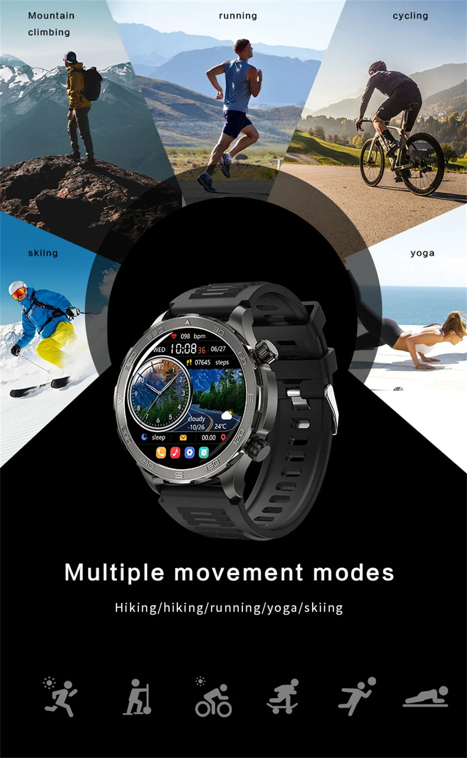 2025 New Bluetooth Call Smart Watch Men For Huawei AMOLED HD Large Screen Heart Rate NFC IP68 Waterproof GPS Sports Smart Watch WSJIT