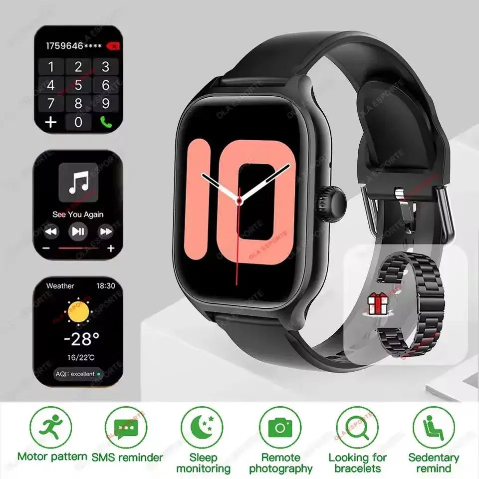 New Smart Watch 2.01 Inch HD Display Answer Make Call Message Preview Sport Modes DIY Dial Weather Forecast For Men Women WSJIT