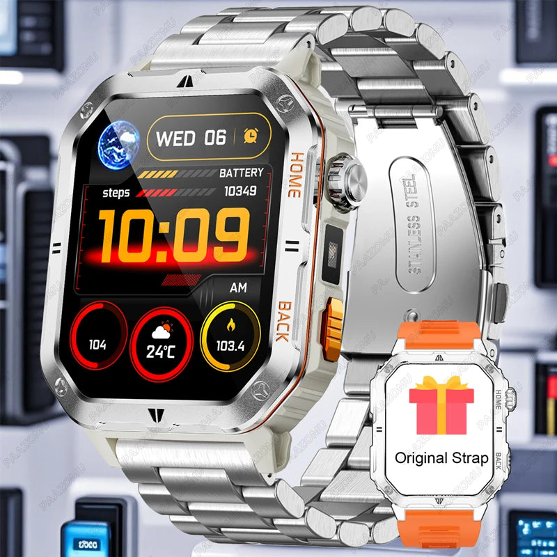 2025 New Smart Watch Men 1000mAh Ultra Large Battery 3ATM Professional Waterproof 2.01" HD Display Outdoor Sports Smartwatch Men WSJIT