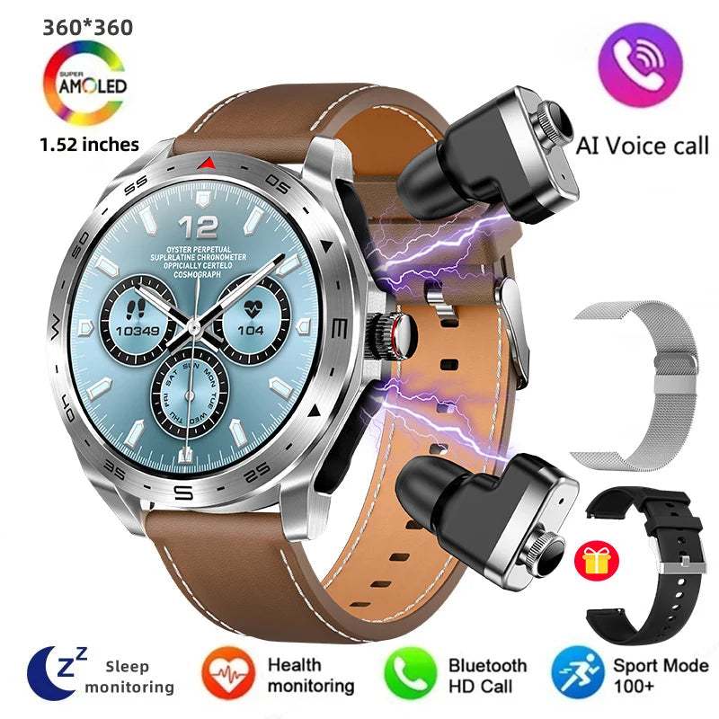 Men's super smart watch with 400mAh large battery and stainless steel body sturdy and durable with Bluetooth calling function WSJIT
