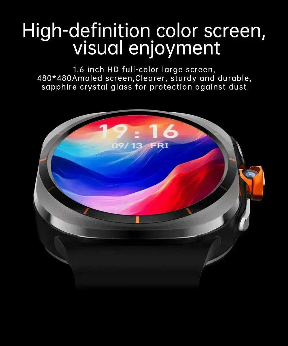 2025 New Smart Watch Android OS Smartwatch 5G Sim Card GPS WIFI Rotary Camera Global Calling 256GB Storage Amoled Screen WSJIT