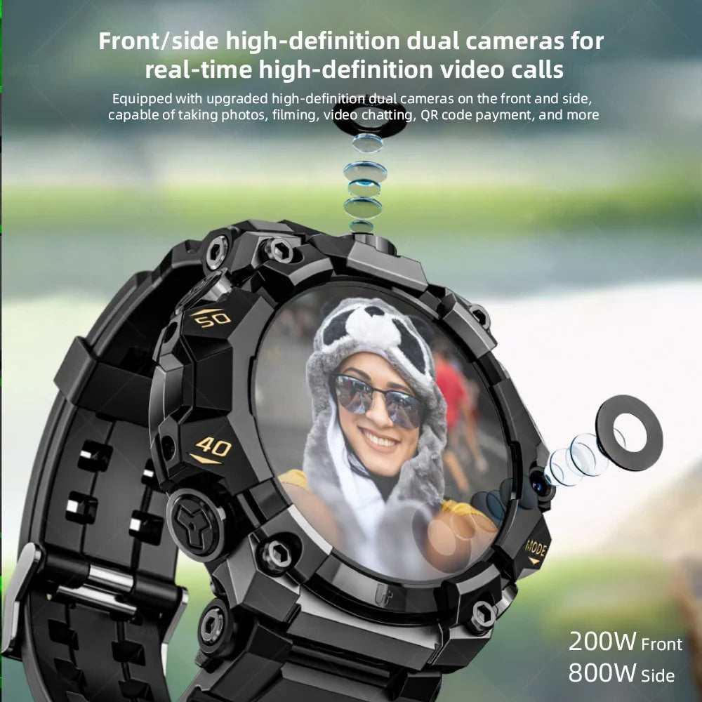 2025 New LOKMAT Sport 4G Android Smartwatches, SIM Card 4GB+64GB HD Dual Camera Video Call GPS NFC Wifi Fitness Phone Watch WSJIT