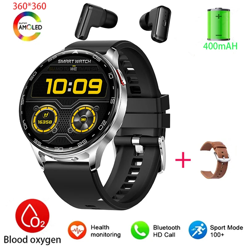 2025 New Smart Watch TWS 2-in-1 Bluetooth Earphones 1.39 inch Full Touch Screen HIFI 9D Sound Quality Sports Health Monitoring WSJIT