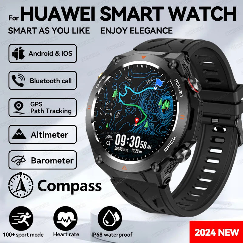 2025 New GPS Smart Watch 1.45" Ultra HD Display Built-in GPS & Compass Make/Receive Phone Calls Smart Bracelet 650mAh Battery WSJIT