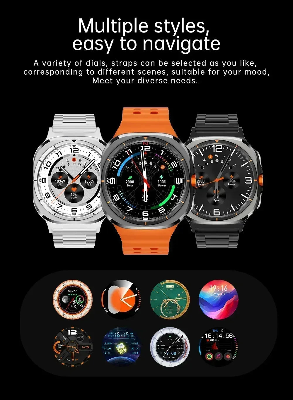 2025 New Smart Watch Android OS Smartwatch 5G Sim Card GPS WIFI Rotary Camera Global Calling 256GB Storage Amoled Screen WSJIT