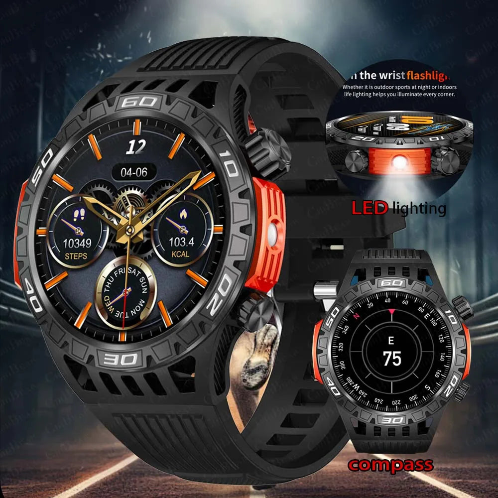 Smart Watch Men With LED Lighting Compass Sports Fitness Tracker Watch IP68 Waterproof Bluetooth Talk SmartWatch For Android IOS WSJIT