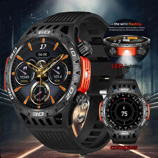 Smart Watch Men With LED Lighting Compass Sports Fitness Tracker Watch IP68 Waterproof Bluetooth Talk SmartWatch For Android IOS WSJIT