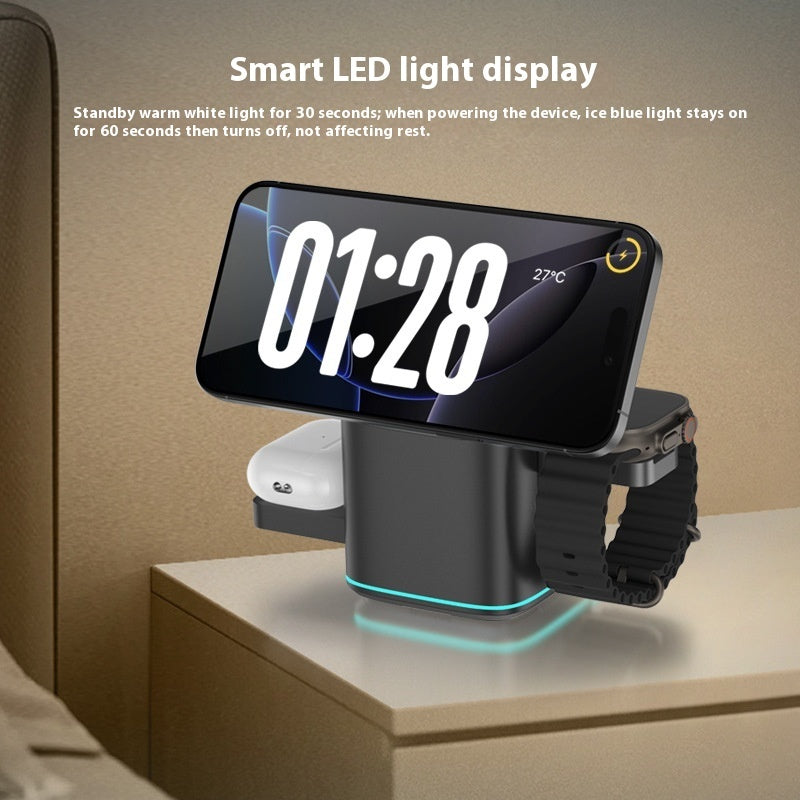 Three-in-one Electric Mobile Phone Magnetic Wireless Charging Stand CJ Dropshipping