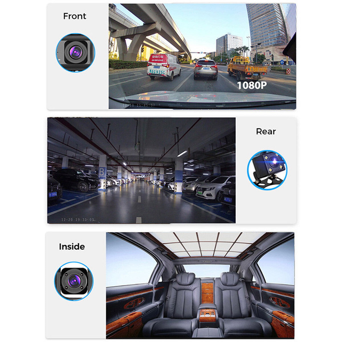 1080P Dual Lens Car Dash Cam Recorder G Sensor DVR Front And Rear Camera Video CJ Dropshipping