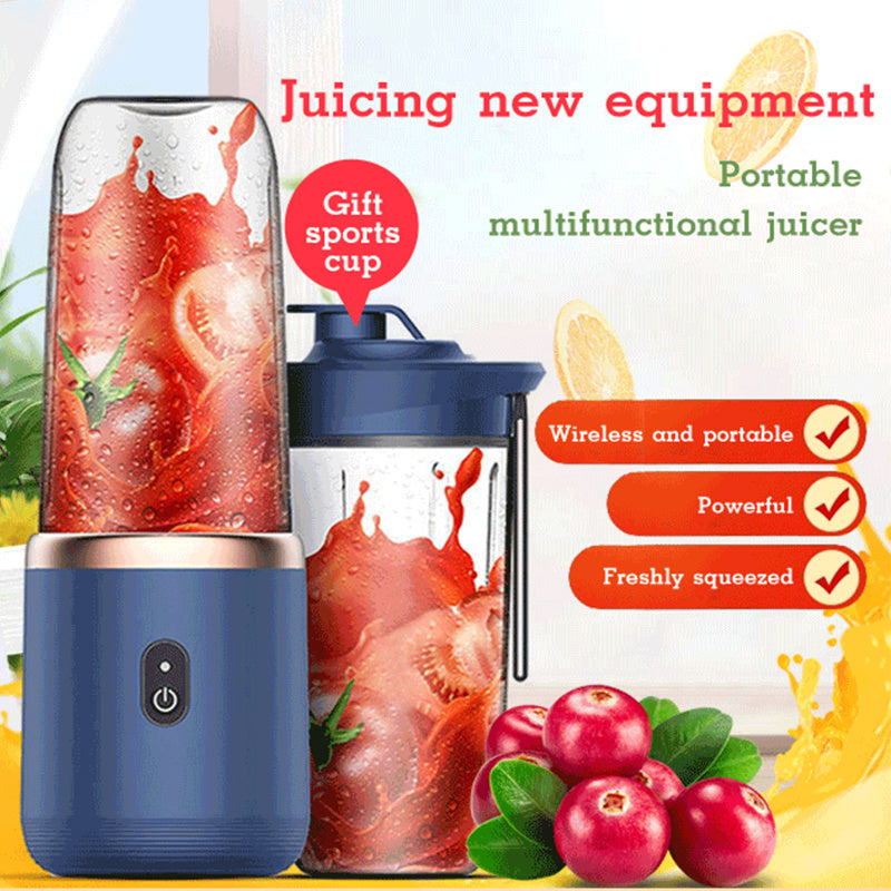 6blade Portable Blender Mini Juicer Cup Extractor Smoothie USB Charging Fruit Squeezer Blender Food Mixer Ice Crusher Portable Juicer Machine WSJIT