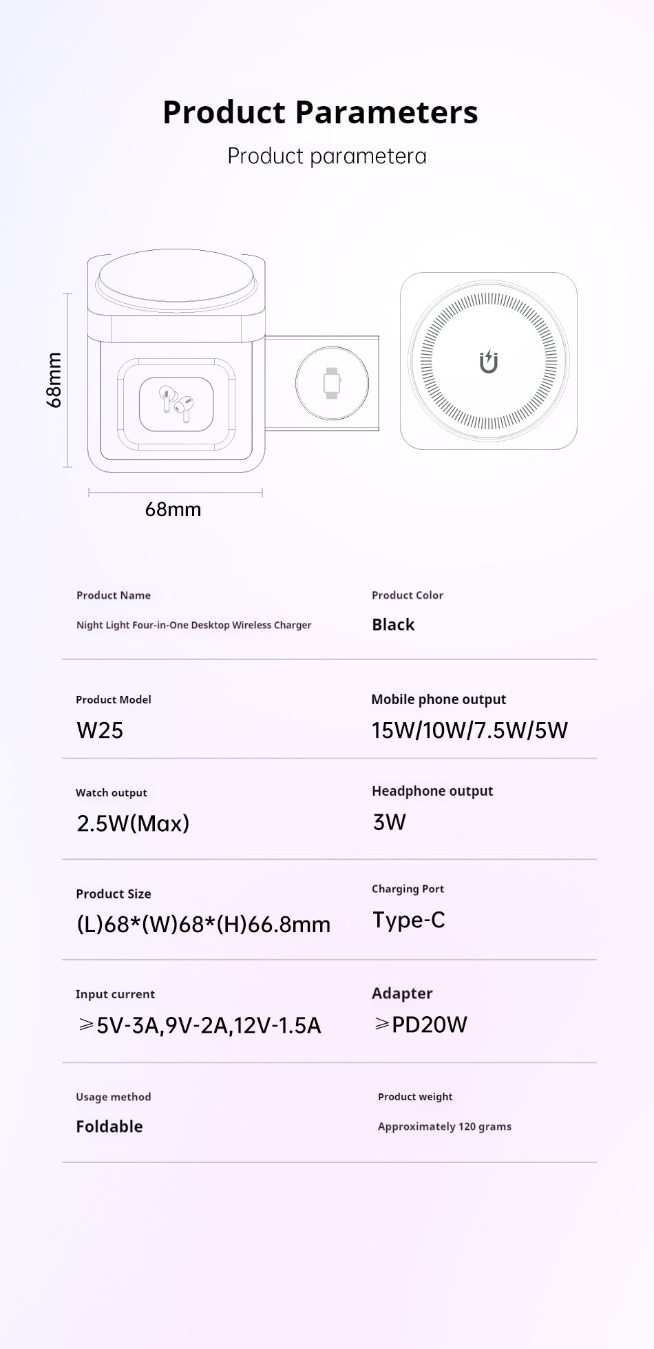 AWEI 3-in-1 Multi-function Wireless Charger CJ Dropshipping
