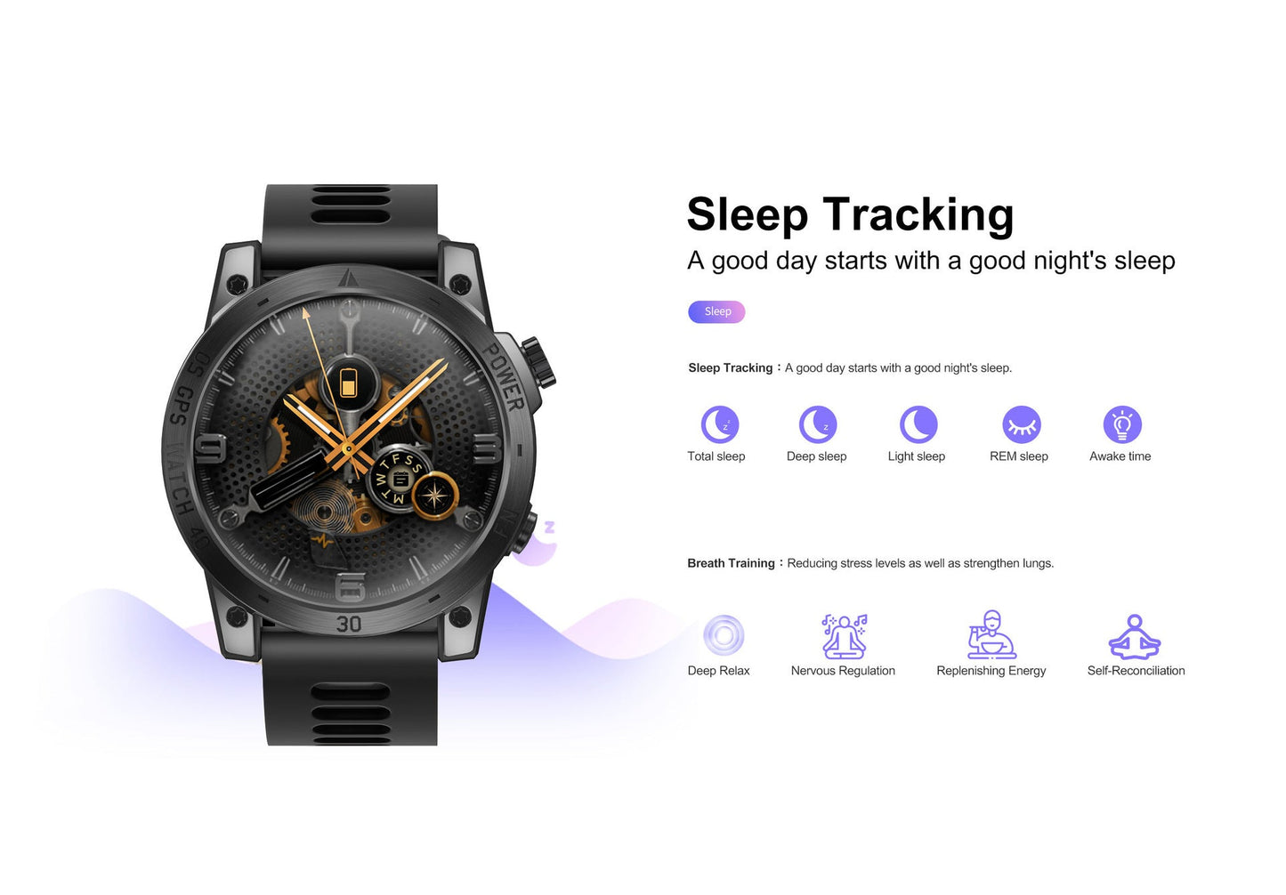 GPS Outdoor Sports Watch 143 Inches WSJIT