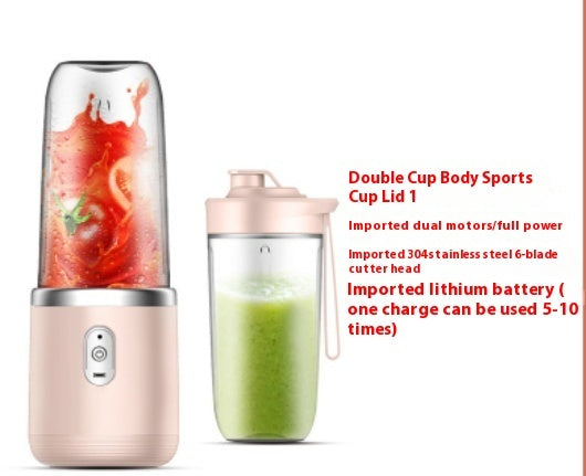 6blade Portable Blender Mini Juicer Cup Extractor Smoothie USB Charging Fruit Squeezer Blender Food Mixer Ice Crusher Portable Juicer Machine WSJIT