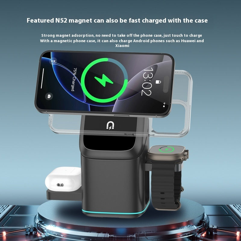Three-in-one Electric Mobile Phone Magnetic Wireless Charging Stand CJ Dropshipping