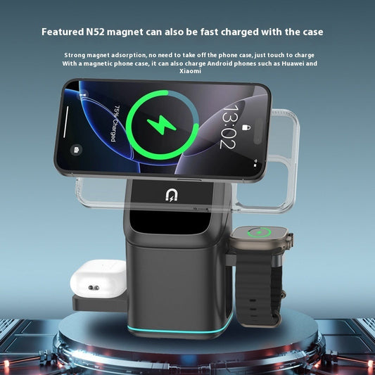 Three-in-one Electric Mobile Phone Magnetic Wireless Charging Stand CJ Dropshipping