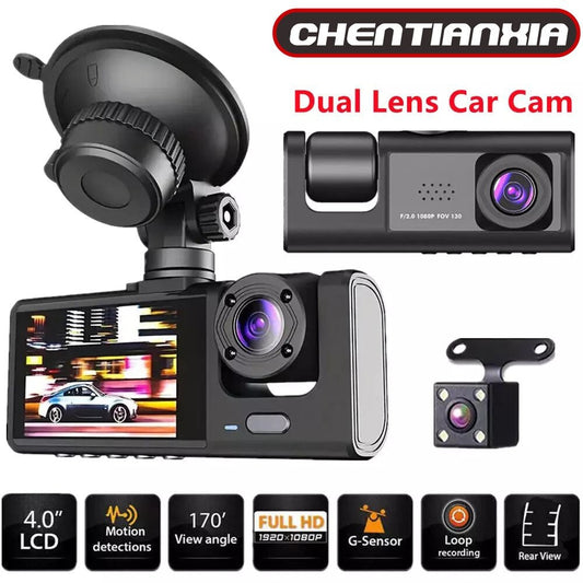 1080P Dual Lens Car Dash Cam Recorder G Sensor DVR Front And Rear Camera Video CJ Dropshipping