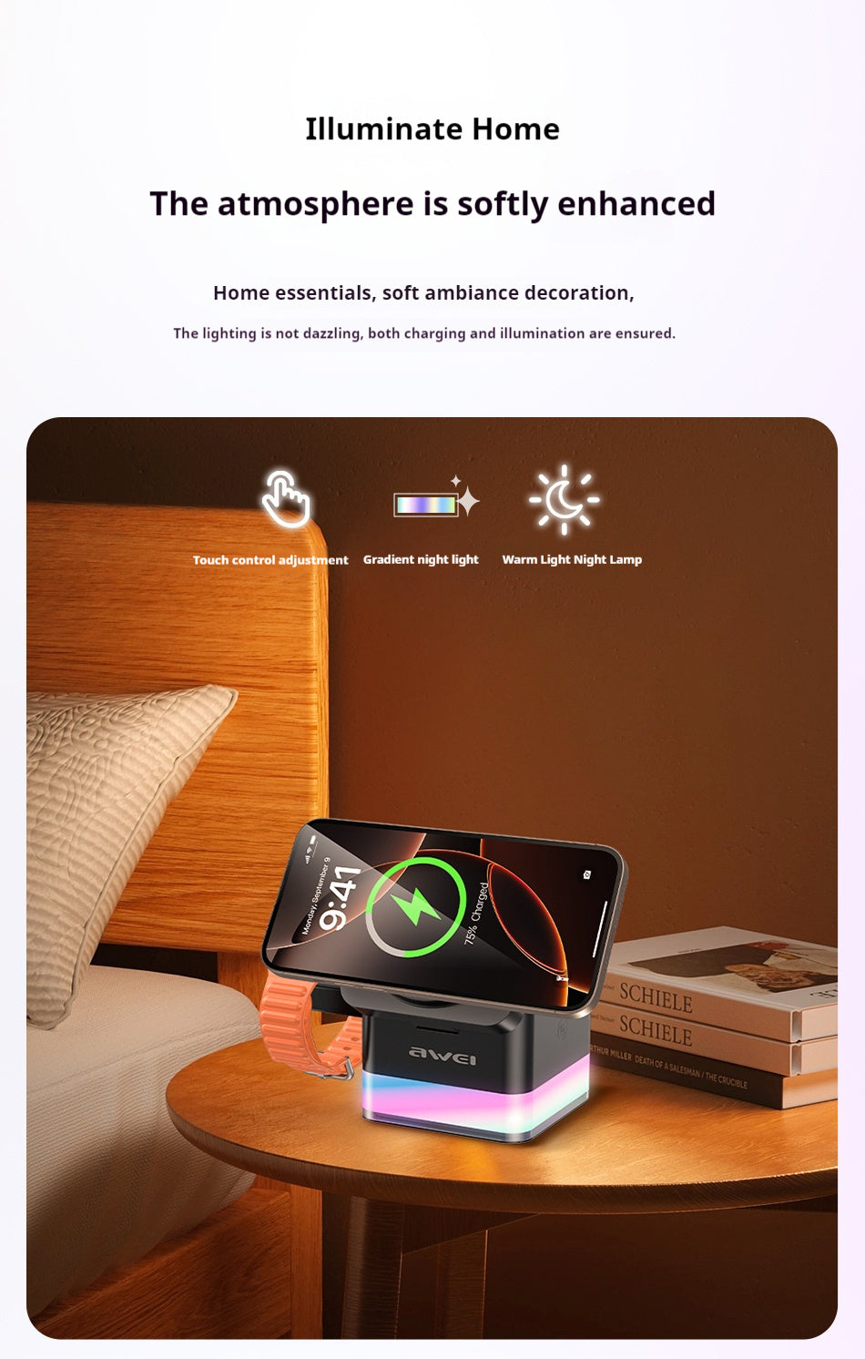 AWEI 3-in-1 Multi-function Wireless Charger CJ Dropshipping