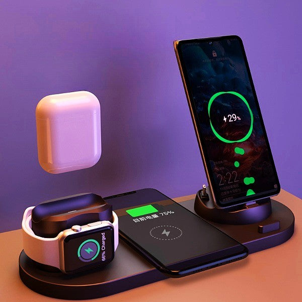 Wireless Charger For IPhone Fast Charger For Phone Fast Charging Pad For Phone Watch 6 In 1 Charging Dock Station WSJIT