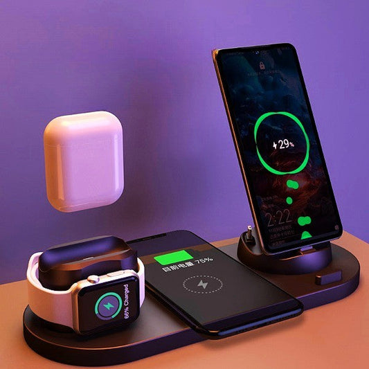 Wireless Charger For IPhone Fast Charger For Phone Fast Charging Pad For Phone Watch 6 In 1 Charging Dock Station WSJIT